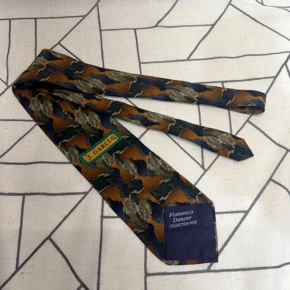 J. Garcia Silk Necktie OS Multicolor Flamenco‎ Dancer Collection Nine Art Tie